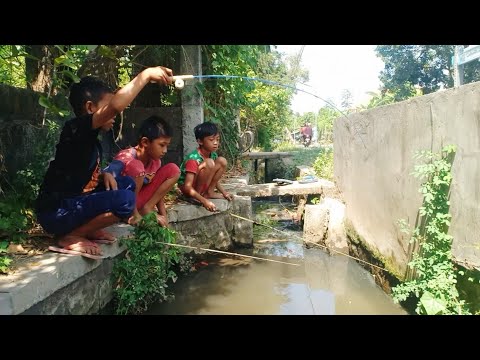 Bikin Nostalgia !! Melihat Bocil Mancing Di Selokan Pinggir Jalan