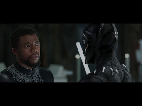 Marvel Studios' Black Panther official trailer still with T’Challa in Wakanda