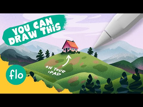 Anyone Can Draw This LANDSCAPE with a HOUSE in PROCREATE