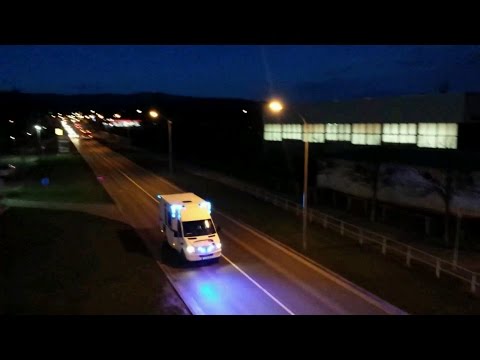 [Morgens auf einer Brücke in Wernigerode] Vorführ RTW Rescube von Binz am frühen Morgen