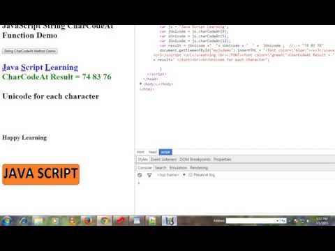 Strings Charcodeat Method Javascript Demo