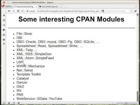 Beginner Perl Maven tutorial: 12.6 - Some interesting CPAN modules