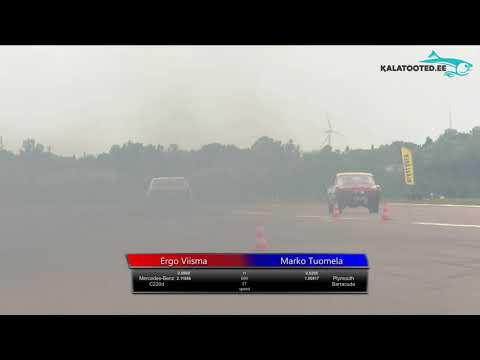 Ergo Viisma - Mercedes-Benz vs Marko Tuomela - Plymouth Barracuda. Dragrace@KuressaareKiirendus2019
