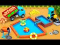 DIY Swimming Pool Construction With Mini Bricks And Water Pump Diesel Engine Project