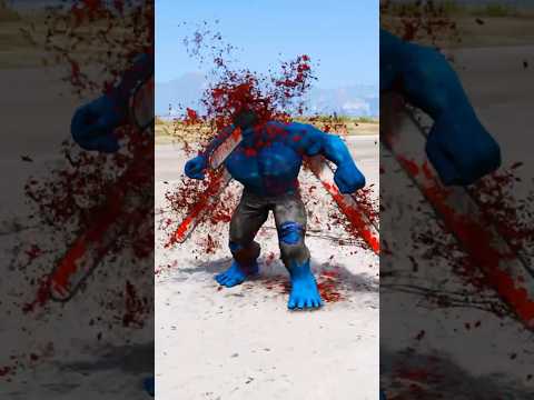 HULK + SPIDER-MAN + BLUE HULK = Monster Beyond Imagination #gta #hulk#spiderman #shots