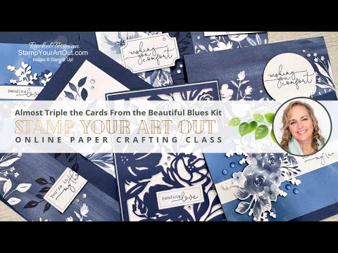 Almost Triple the Cards From the Beautiful Blues Kit