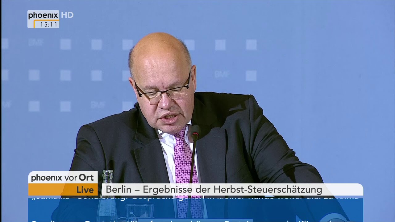 Herbst-Steuerschätzung: Pressekonferenz mit Peter Altmaier und Studiogespräch vom 09.11.2017