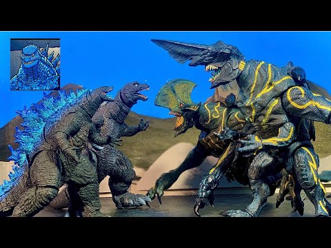 Legendary Godzilla  vs Knife Head and Trespasser an epic battle stop motion