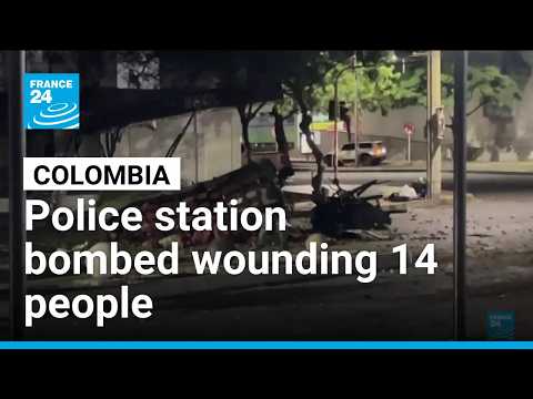 Colombia police station bombed wounding 14 people