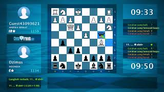 Chess Game Analysis: Guest43093621 - Dzimas : 1-0 (By ChessFriends.com)