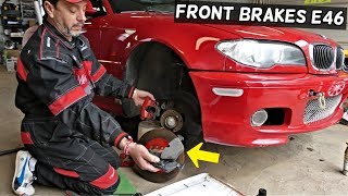 BMW E46 FRONT BRAKE PADS REPLACEMENT BRAKE ROTOR 330I 328I 325I 323I 320I 318I 316I 330D 325D 320D 3