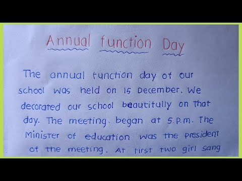Essay On Annual Function Day | write english essay on annual function day in english | my annual