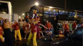 Samba Beat Band Bloco Fogo Impromptu gig at Calais Ferry Terminal