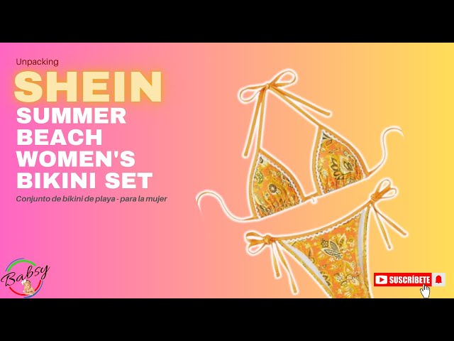 Vídeo relacionado con Bikini Elegante Traje de Baño Conjunto Bañador Halter Sexy Sólido para Mujer Ropa de Playa Traje de Baño Bikini Sets Talla Grande(Negro + Hojas Verdes,L)