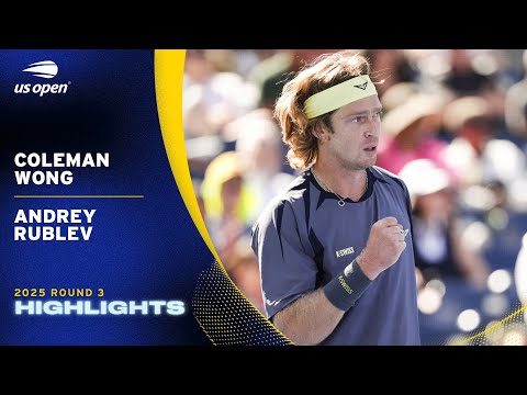 Coleman Wong vs. Andrey Rublev Highlights | 2025 US Open Round 3
