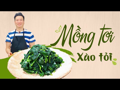 MỒNG TƠI XÀO TỎI dễ làm bao ngon | Cùng Cháu Vào Bếp