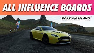 Forza Horizon 4 - Fortune Island - **ALL INFLUENCE BOARD LOCATIONS**