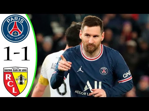 lionel messi goal: psg vs rc lens 1-1 highlights & goals 2022 ( corentin jean goal )