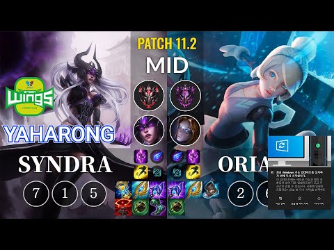 JAG Yaharong Syndra vs Orianna Mid - KR Patch 11.2