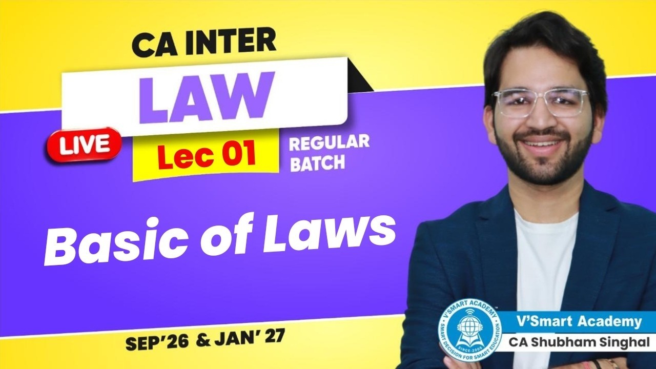 CA Inter Law Regular Batch - Demo Lecture 1 | Sept'26, Jan'27 & May'27 | CA Shubham Singhal