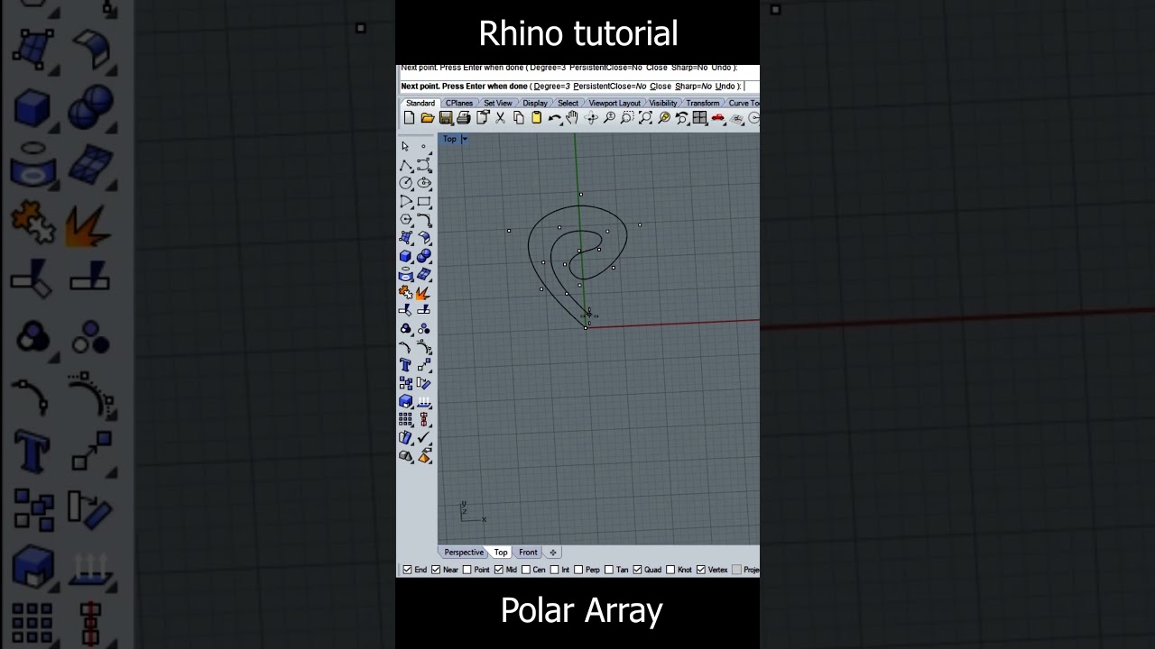 Rhino 3D/Polar Array#tutorial