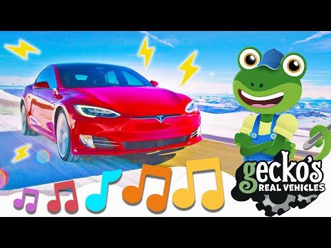 Electric Car Song｜Tesla Model X For Children｜NEW Kids Music｜Gecko's Real Vehicles｜Save The Planet!