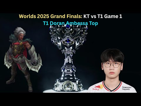Worlds 2025 Grand Finals: KT vs T1 Game 1 (T1 Doran Ambessa Top POV)
