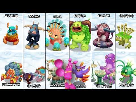 Cloud Island but Each Monster is Zoomed in! My Singing Monsters (Dawn of Fire)
