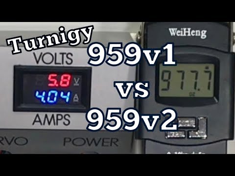 Turnigy 959v1 vs 959v2 test