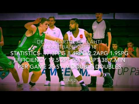 Year 2 #5 Devin martin Lahti basketball Finland 1st Division 2017/2018