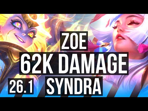 ZOE vs SYNDRA (MID) | 62K damage | KR Diamond | 26.1