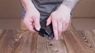 Чоловічий гаманець з натуральної гладкої шкіри у два додавання ST Leather 19409 чорний