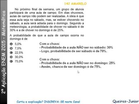 2ª Aplicação ENEM 2015 - Matemática - Questão 142 Caderno Amarelo