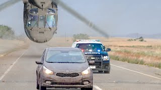 US Helicopter Pilots Special Technique to Chase & Catch Vehicles During Border Patrols