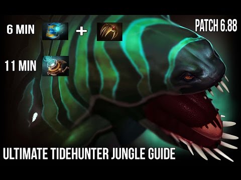 Ultimate Tidehunter Jungle Guide | Patch 6.88 | 6 min Arcane boots! | 11 min Mek!
