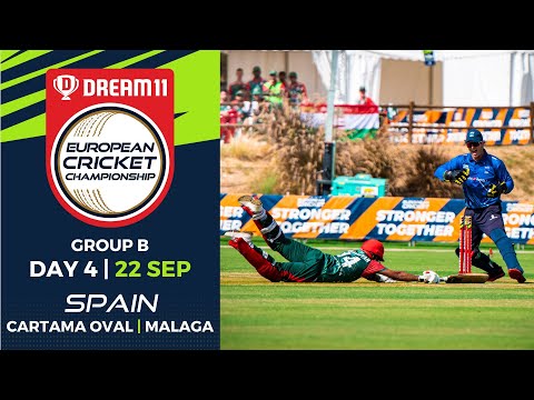 🔴 Dream11 European Cricket Championship 2022 | Group B | Day 4 Cartama Oval Spain | T10 Live Cricket