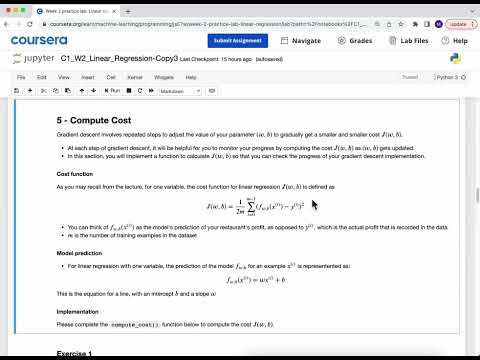 Linear Regression Coursera Programming Assignment
