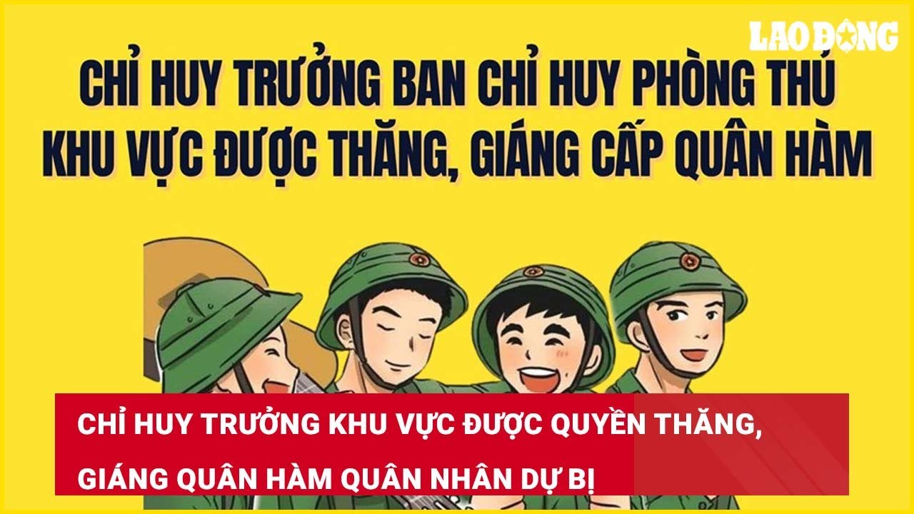 Chỉ huy trưởng khu vực được quyền thăng, giáng quân hàm quân nhân dự bị