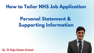 How to Tailor NHS Job Application for IMG Doctors I Personal Statement & Supporting Information