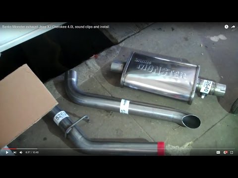 Banks Monster exhaust Jeep XJ Cherokee 4.0L sound clips and install