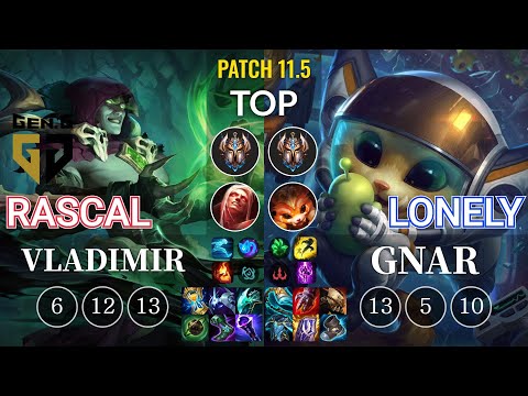 GEN Rascal Vladimir vs Lonely Gnar Top - KR Patch 11.5