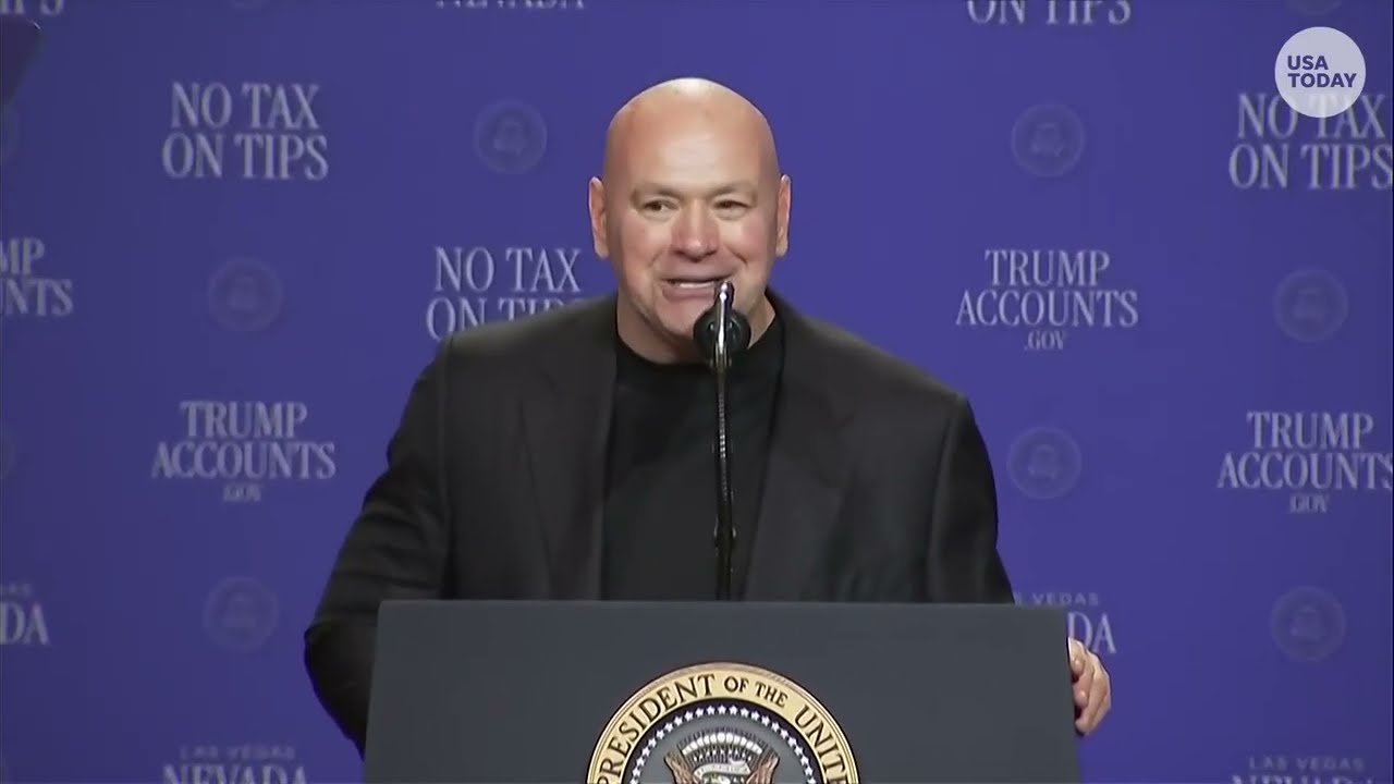 UFC's Dana White introduces Donald Trump at Las Vegas rally; praises 'no tax on tips' and more
