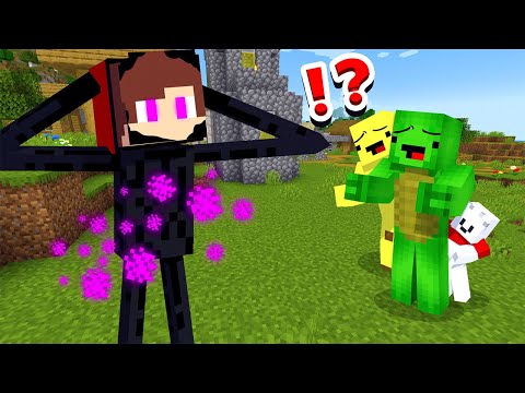 JJ became MONSTER Enderman! HELP Mikey save him in Minecraft ft. Banana Kid (Maizen)