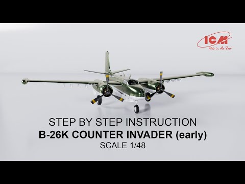 Сборная модель Американский ударный самолет B-26K Counter Invader (ранний) (ICM 48278) 1:48
