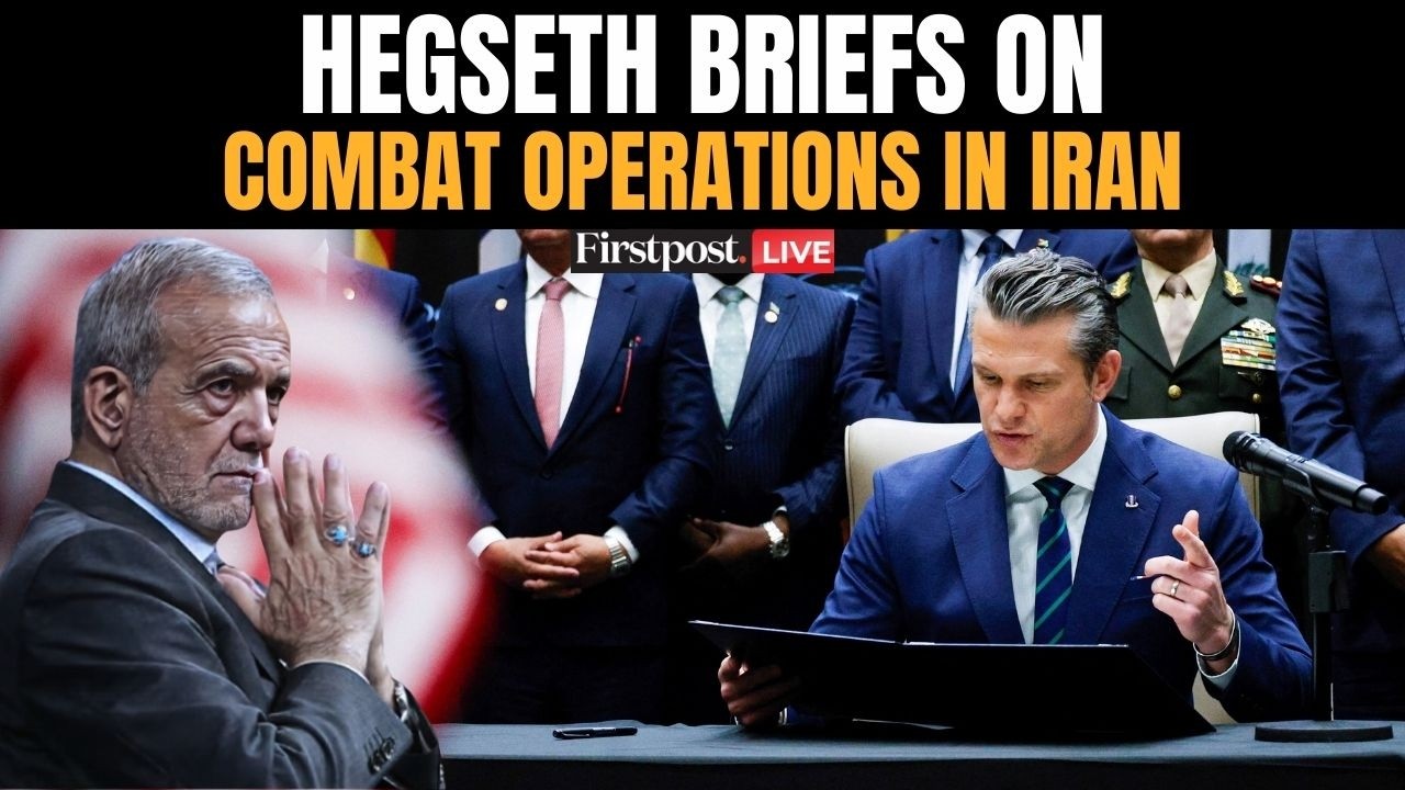 US Iran War LIVE: Pete Hegseth & Admiral Brad Cooper Brief Media On Operations in Iran | Firstpost