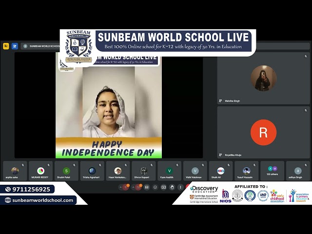Sunbeam World School as we celebrated Independence Day with the esteemed Lt Col Jhilmil Mukherjee🎖️✨