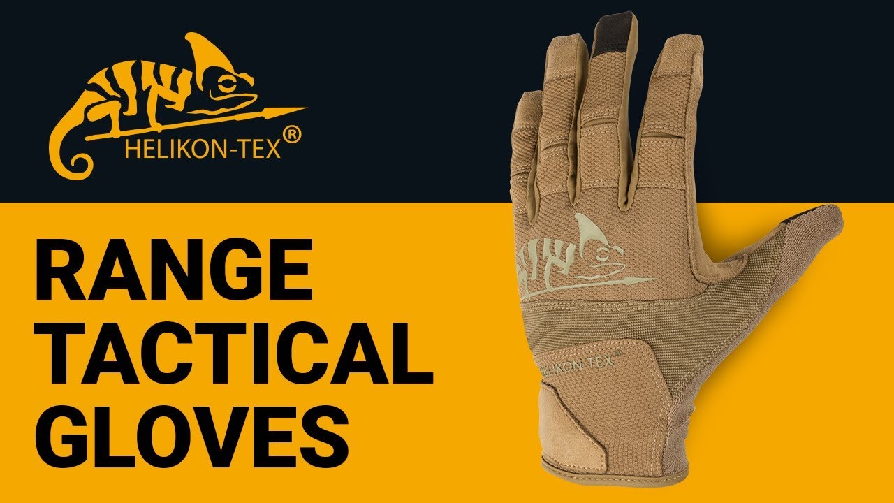 Helikon-Tex Range Tactical Gloves – Shooting Gloves, Touchscreen Compatible, Synthetic Leather Grip