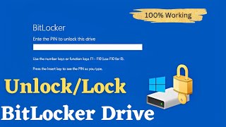 How to Lock/Unlock bitlocker drive from command prompt without recovery key || 2022