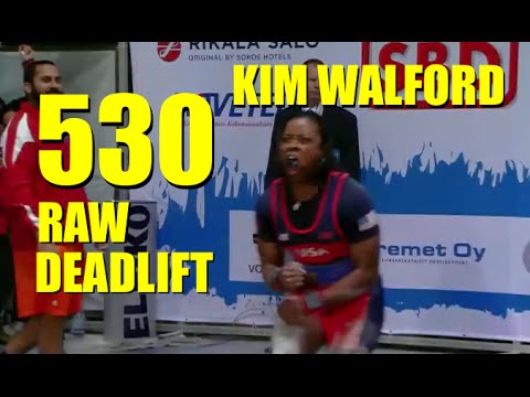 KIM WALFORD IPF WR 530 LBS RAW DEADLIFT (6/13/2015)