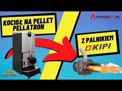 NOWOCZESNY KOCIOŁ PIEC NA PELLET Z PALNIKIEM KIPI TOMIKO PELLATRON